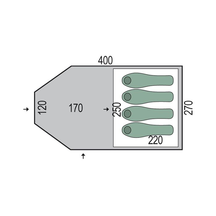 Namiot turystyczny Pinguin Campus 4 green || 'Namiot\u0020turystyczny\u0020Pinguin\u0020Campus\u00204\u0020green'